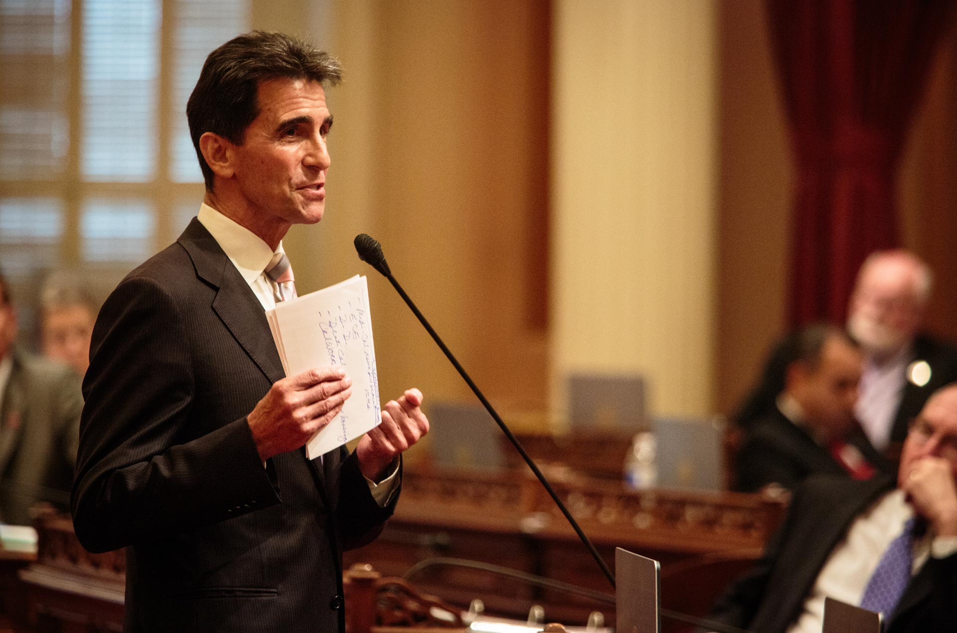 State Sen. Mark Leno (D-San Francisco) speaks at the Capitol in Sacramento on June 15, 2015.