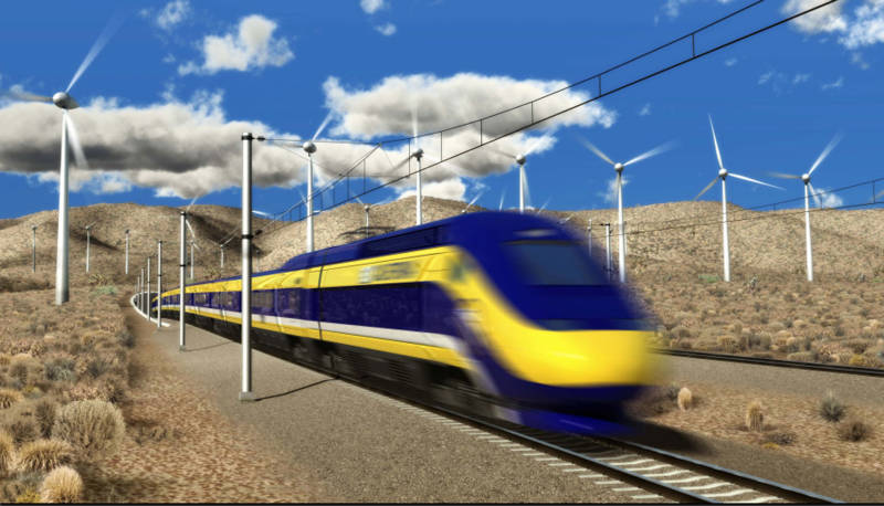 Rendering of high-speed rail train.