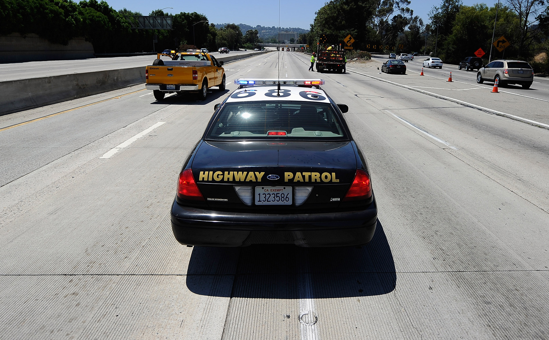 A California Highway Patrol cruiser.