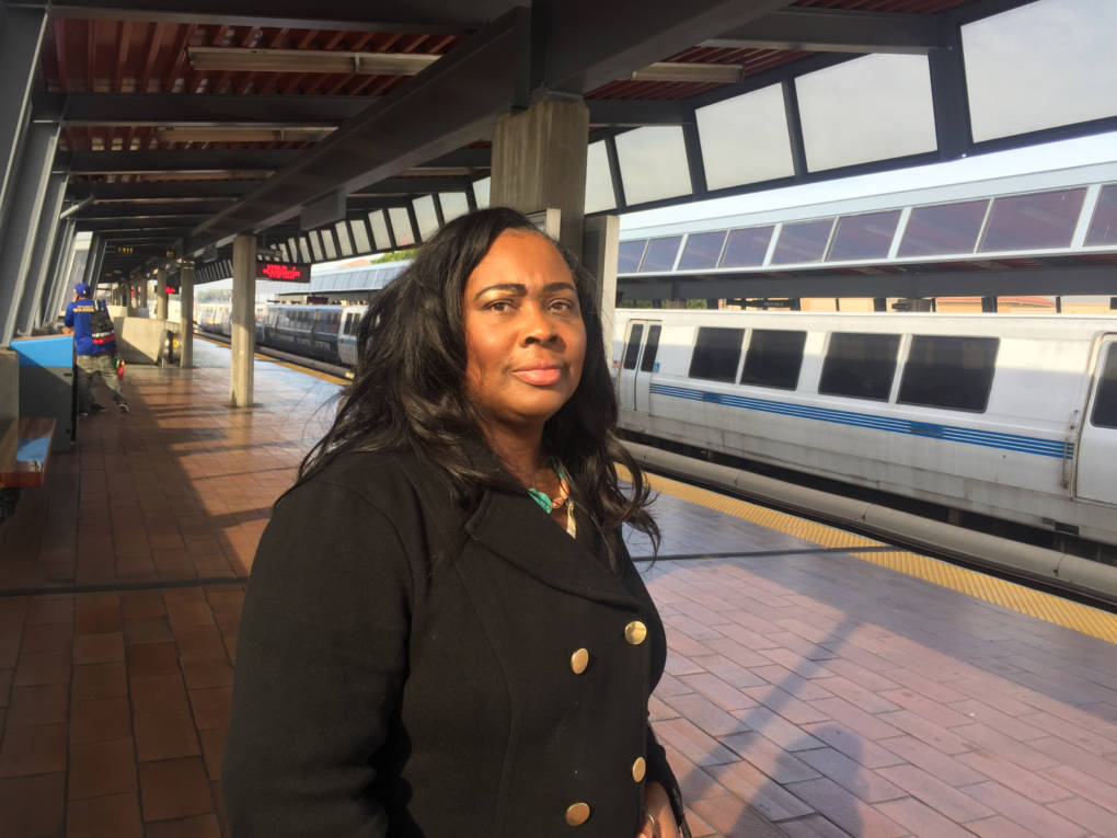 Wanda Johnson, Oscar Grant's mother, stands on the same BART platform where her son was shot and killed by a BART police officer on New Year's Day 2009. She spends a lot of time in the community where she helps support at-risk youth as well as family members who have lost loved ones to police violence.