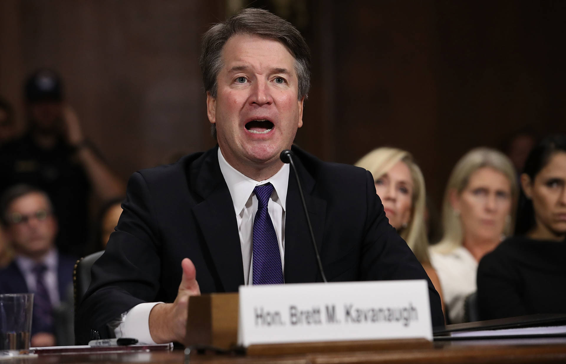 Judge Brett Kavanaugh testifies to the Senate Judiciary Committee during his Supreme Court confirmation hearing on Capitol Hill on Sept. 27. The Senate is taking a final vote on his nomination on Saturday.