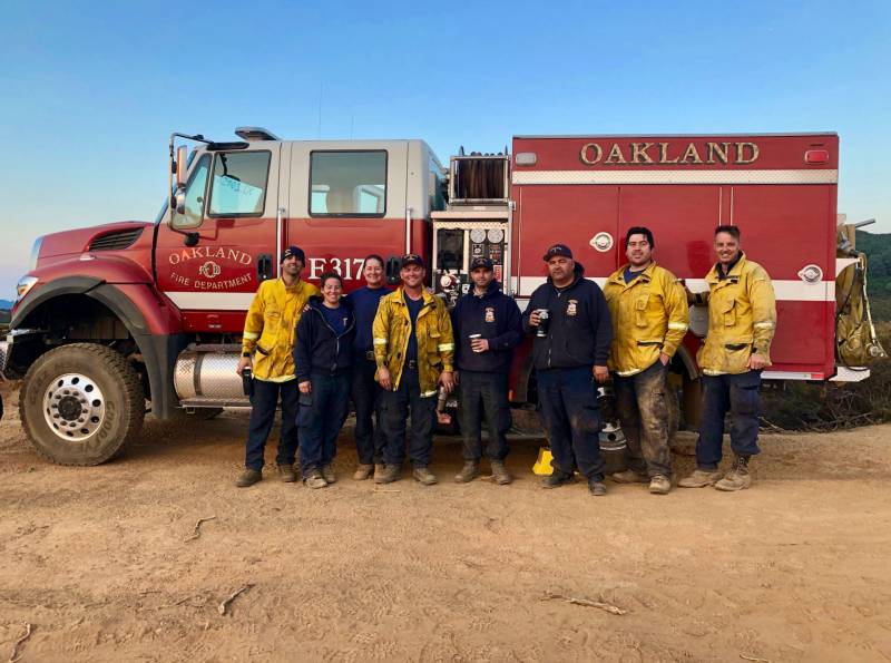 An Oakland fire crew assigned to the SCU Complex wildfire