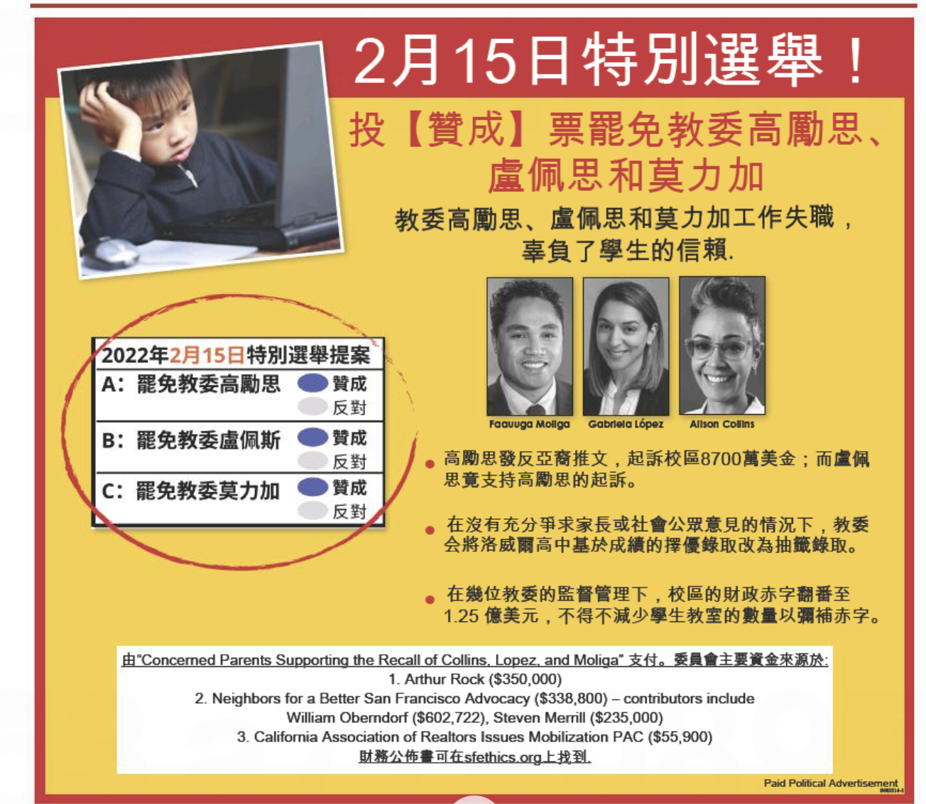 Political Ads in SF School Board Recall Election Target Chinese ...