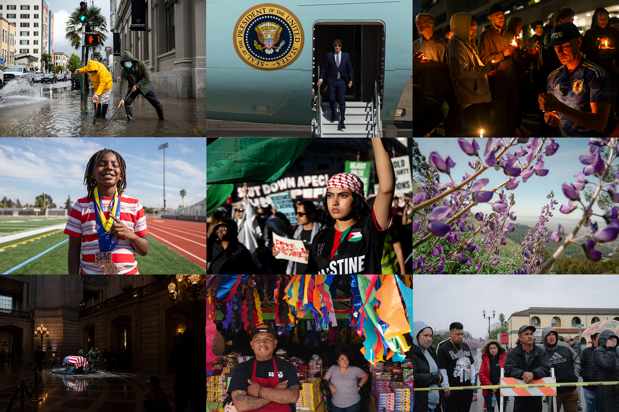 A collage of nine photos made over the course of 2023.