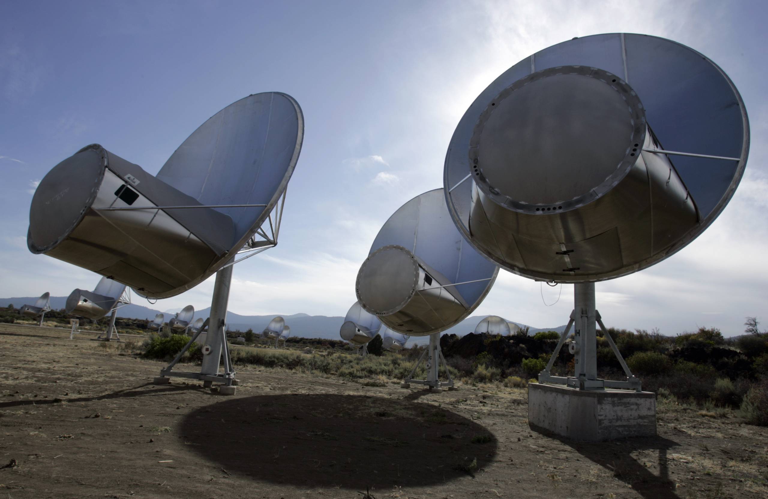 Large telescopes in a field.