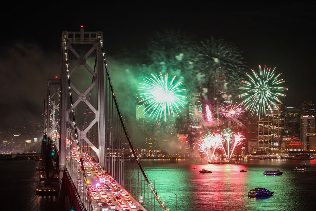 Fireworks over the Bay Area.