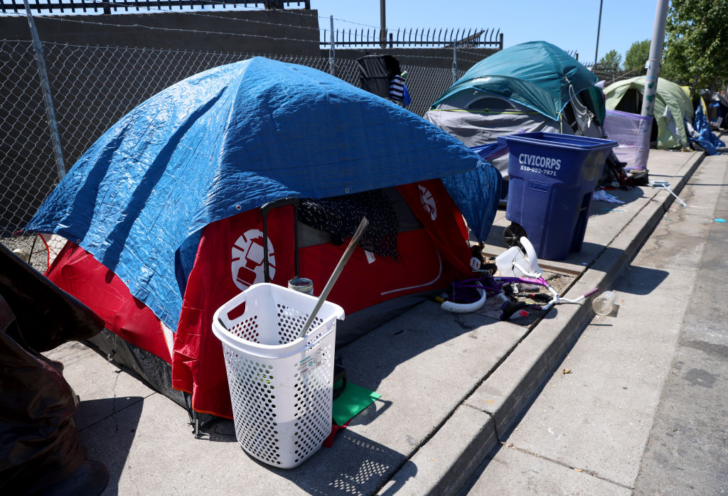 tents along a street