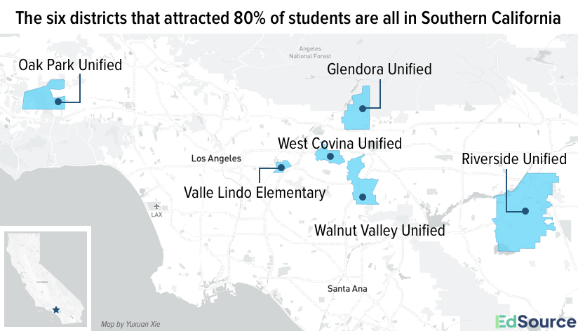 A map with school districts.