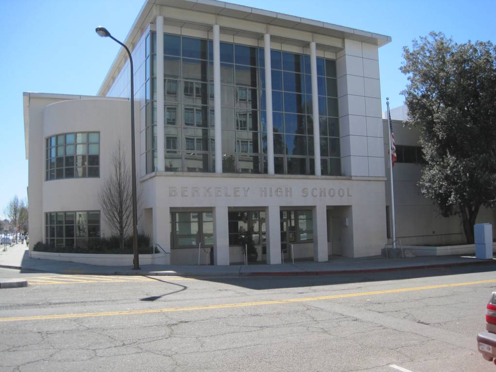 The exterior of the Berkeley High School building.