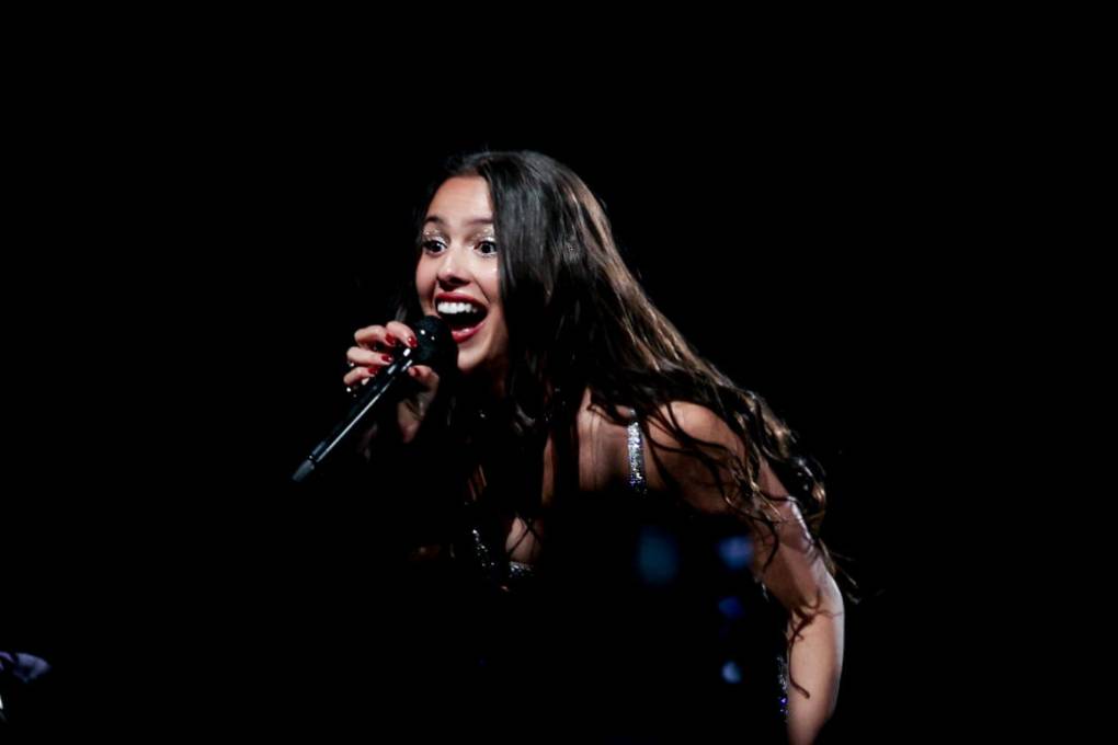 Singer Olivia Rodrigo during a performance at the Wizink Center on June 20, 2024, in Madrid, Spain. Olivia Rodrigo is a 3-time Grammy Award-winning American actress, singer and songwriter. She gained recognition in the late 2010s with her leading roles in the television shows 'Bizaardvark' and 'High School Musical: The Musical: The Series'. Produced by Live Nation, The SOUR Tour world tour includes 57 dates.  Ricardo Rubio/Europa Press via Getty Images