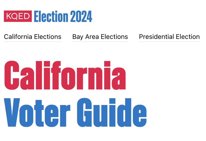 A screenshot of the KQED Voter Guide