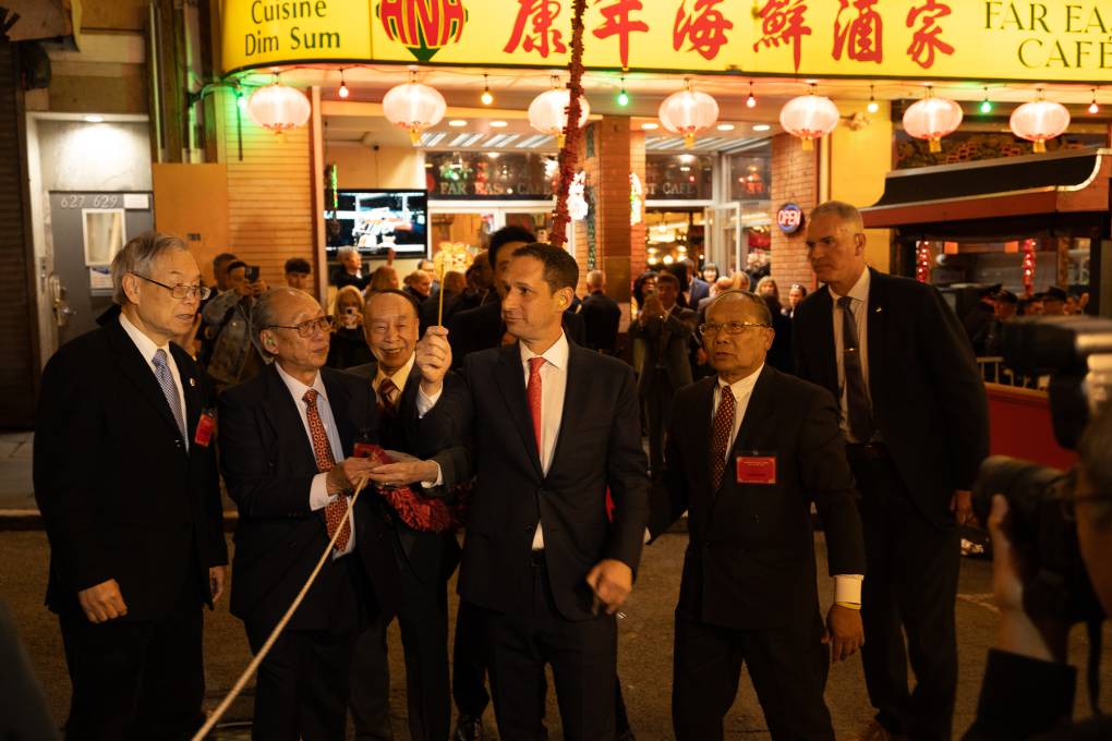 At SF Mayor Lurie’s Chinatown Party, Dancing, Fireworks and a Promise of Unity | KQED