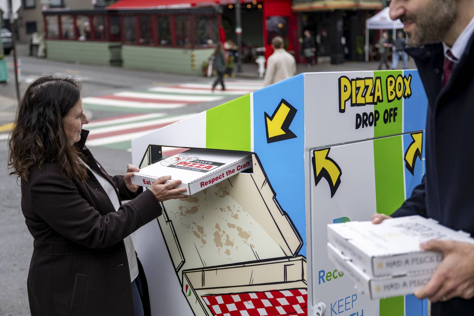 Pizza Boxes Pile Up in SF's North Beach. These Trash Cans Were