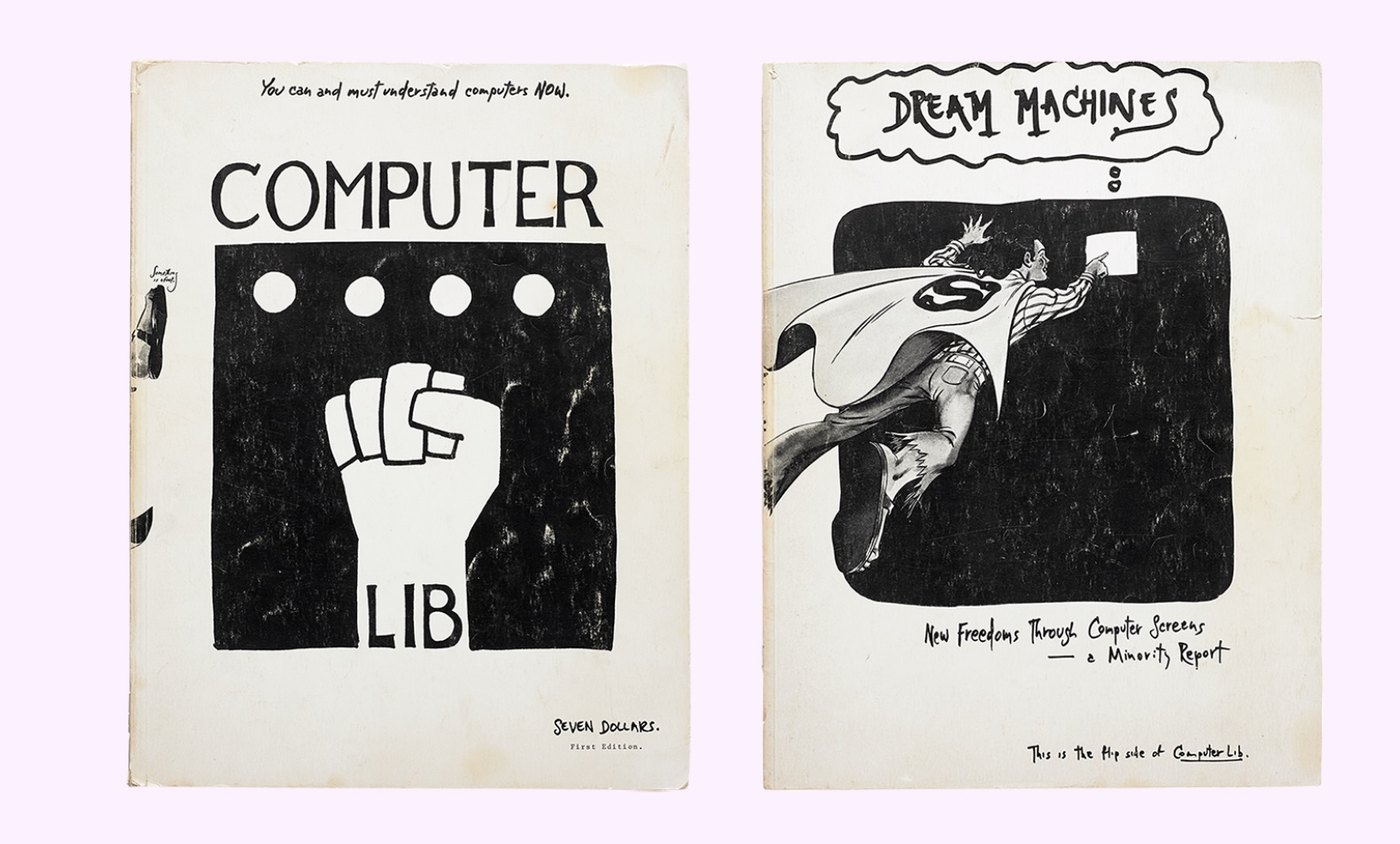 The cover of Ted Nelson’s 1970s zine Computer Lib, showing a raised fist.