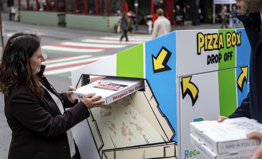 Pizza Boxes Pile Up in SF’s North Beach. These Trash Cans Were Designed Just for Them