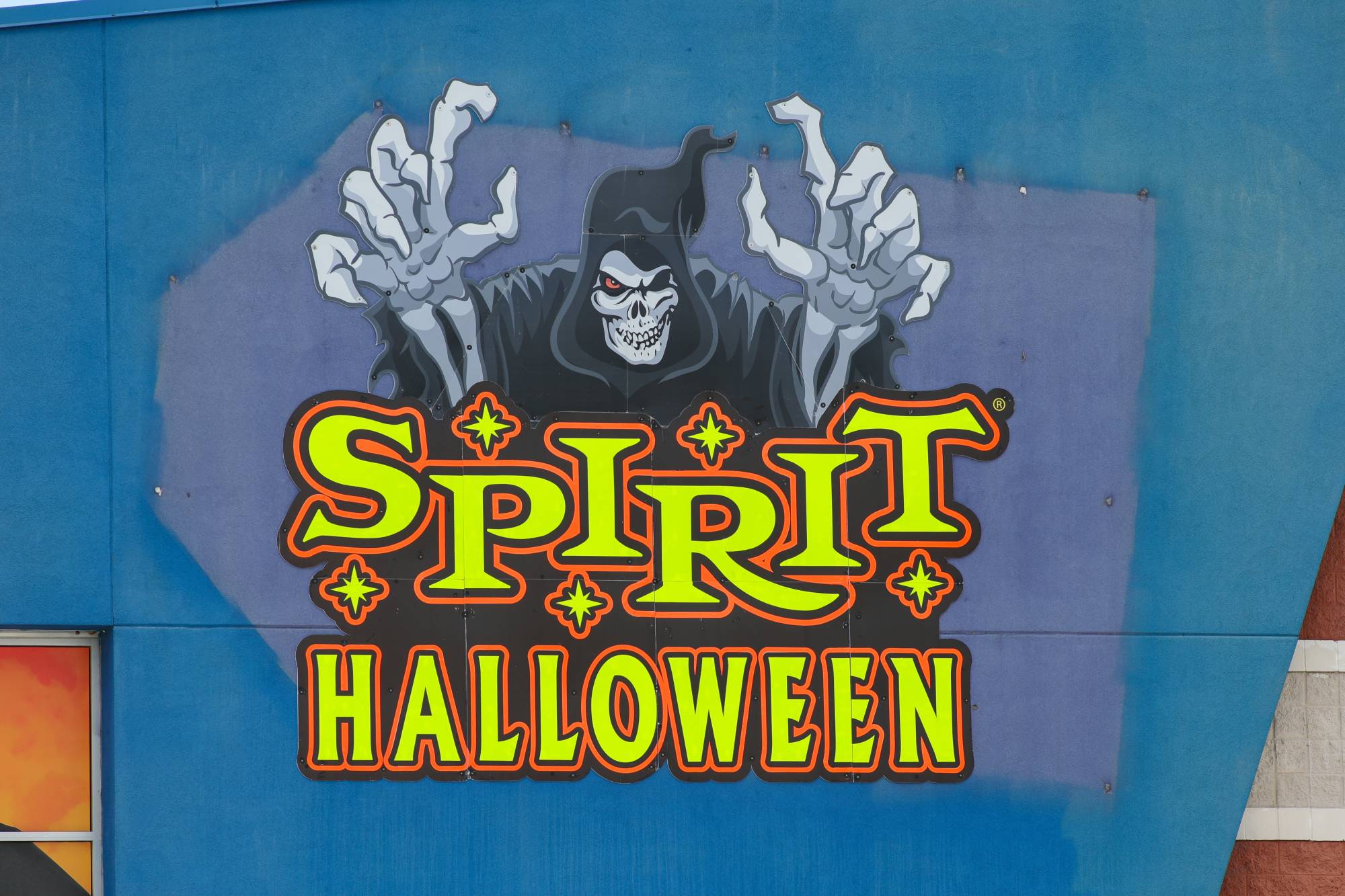 Skeleton image logo over store name