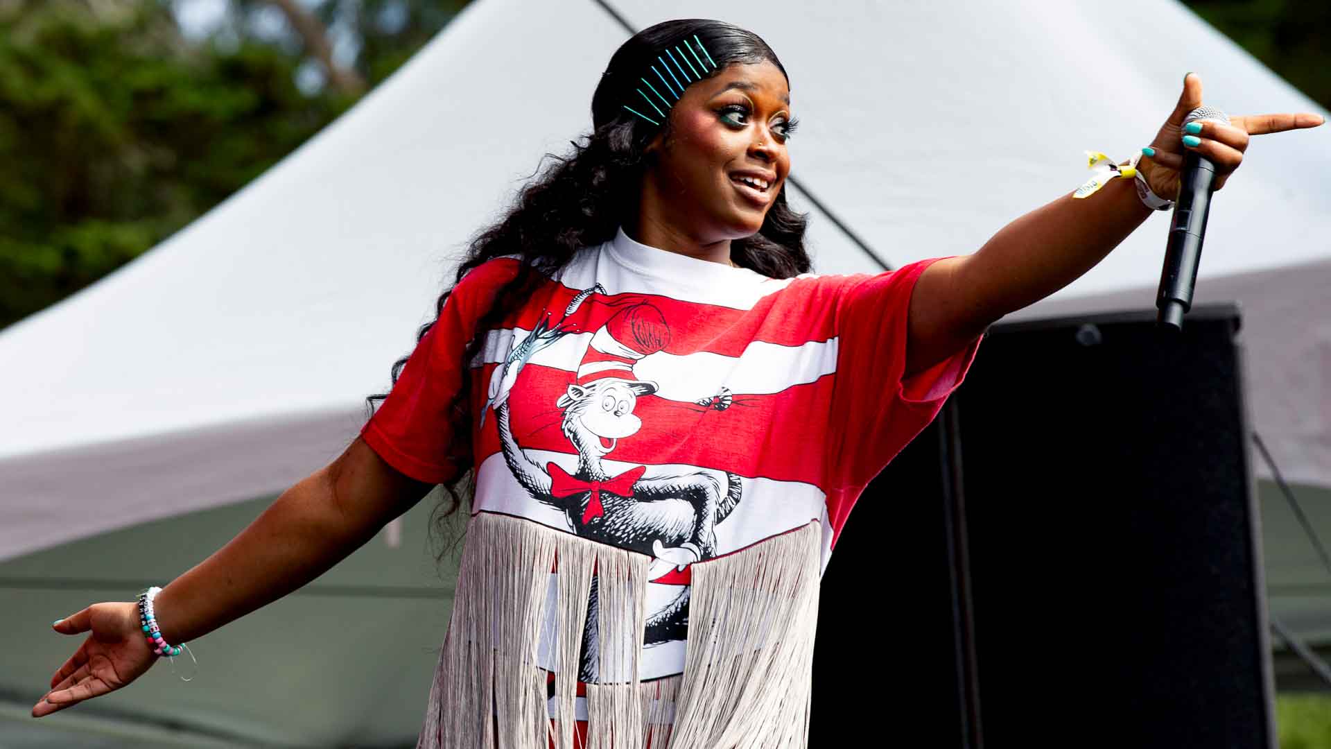 Tierra Whack performs at Outside Lands music festival in San Francisco, Aug. 10, 2019.