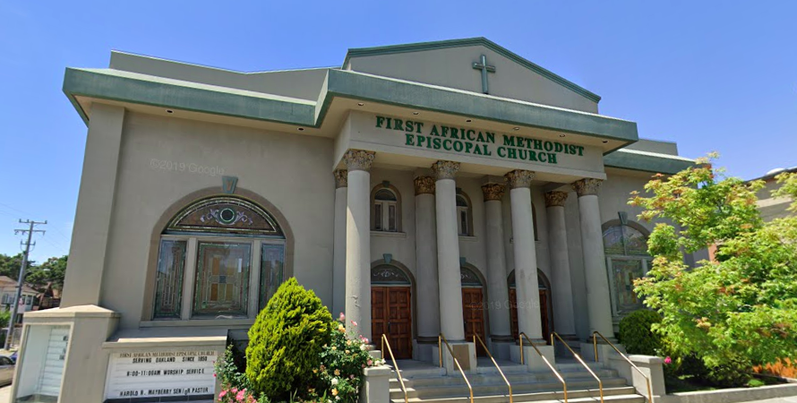 The First African Methodist Episcopal Church has been located at 3701 Telegraph Avenue since 1954.