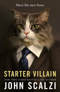 A book cover featuring a cat in a suit.