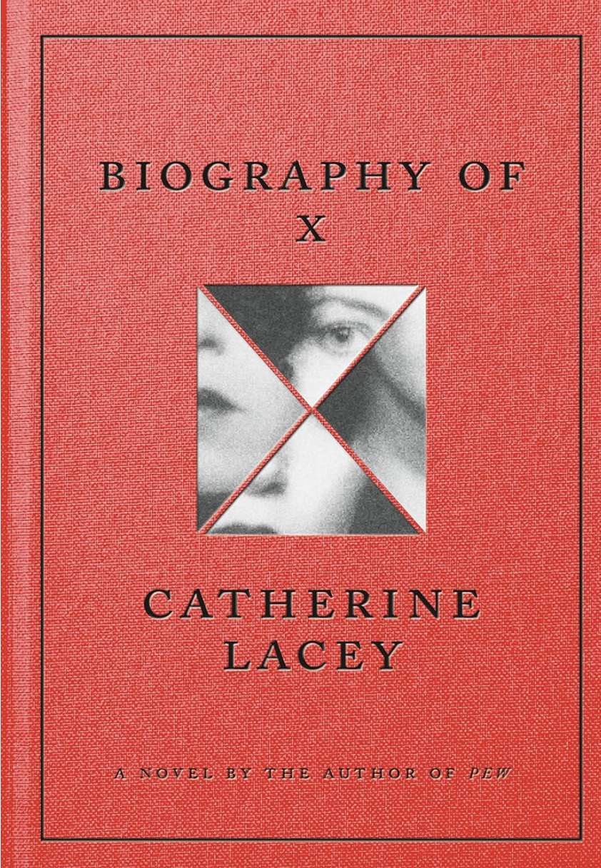 A book cover featuring a square separated up into four equal triangles. Each contains a partial image of a woman's face.