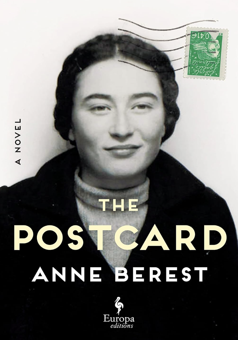 A book cover featuring the black and white profile of a white woman wearing a heavy coat.