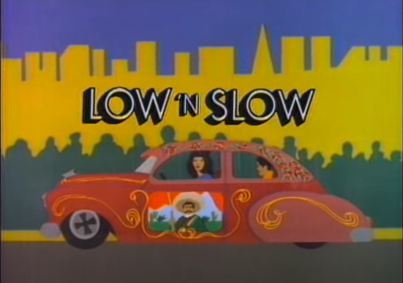 Title image with illustration of lowrider and colorful city behind