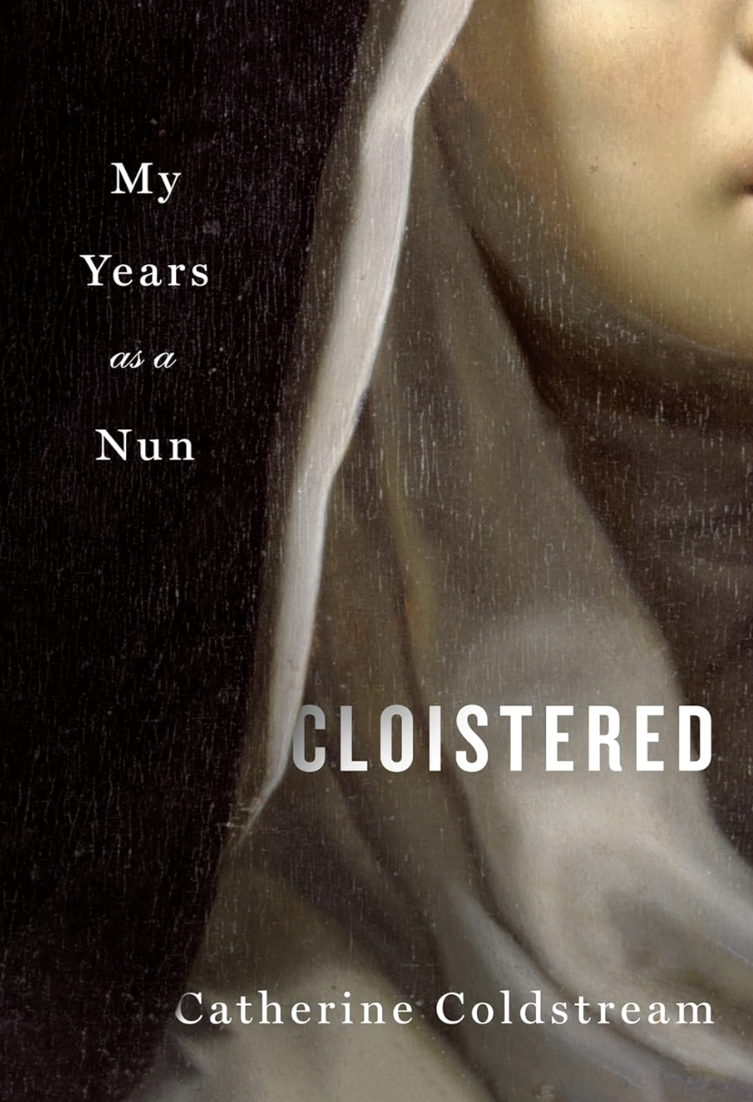 A book cover depicting a Renaissance style painting of a nun's habit and jawline.