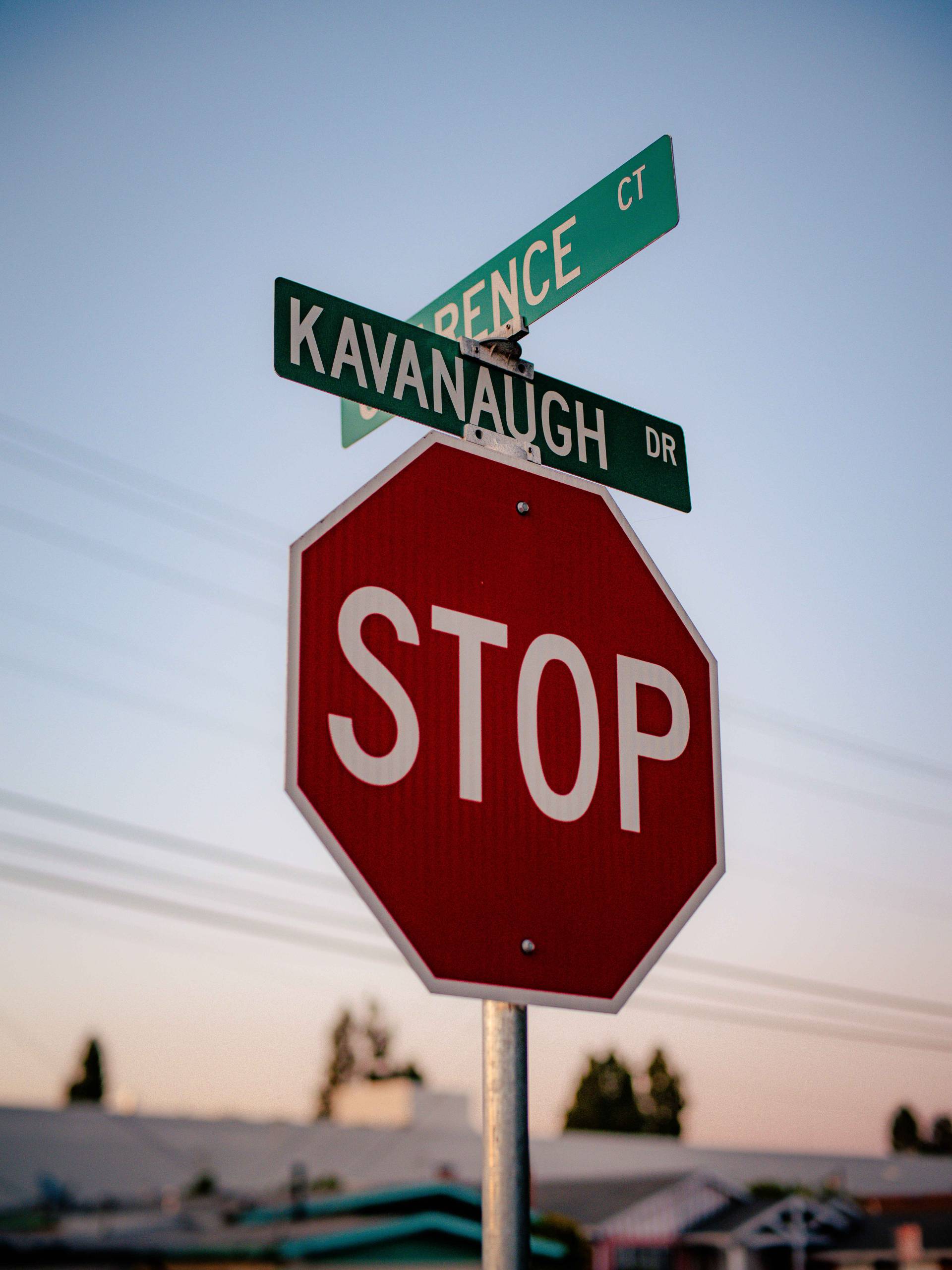 a stop sign in East Palo Alto at the intersection of Kavanaugh and Clarence