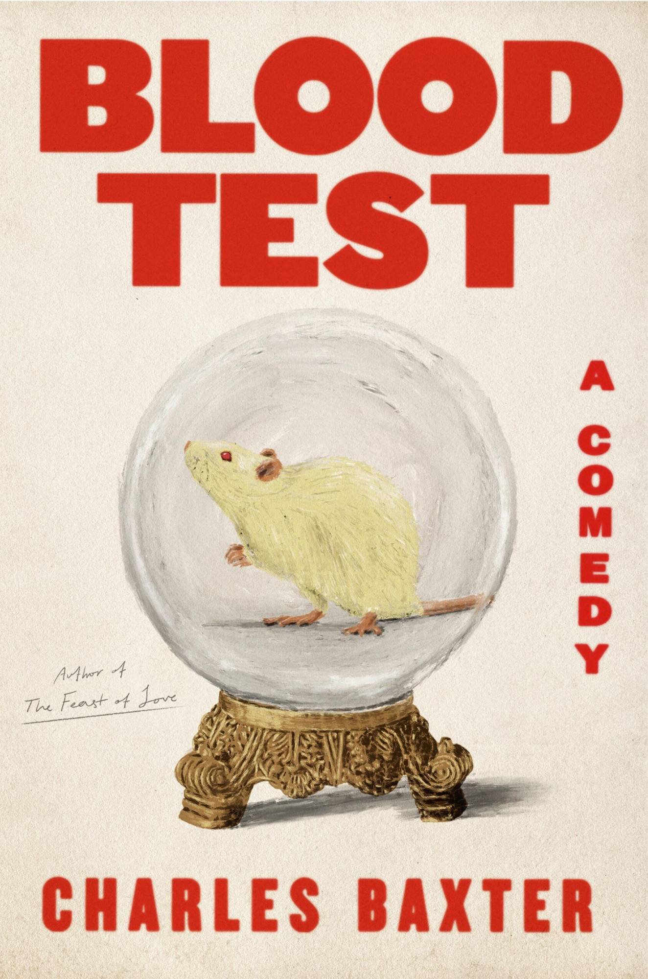 A book cover featuring a painting of a rodent inside a crystal ball. 