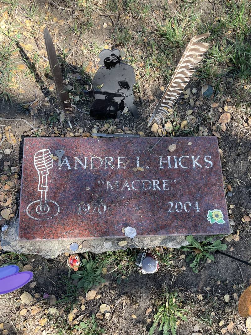 Mac Dre's headstone, located at Mountain View Cemetery in Oakland. 