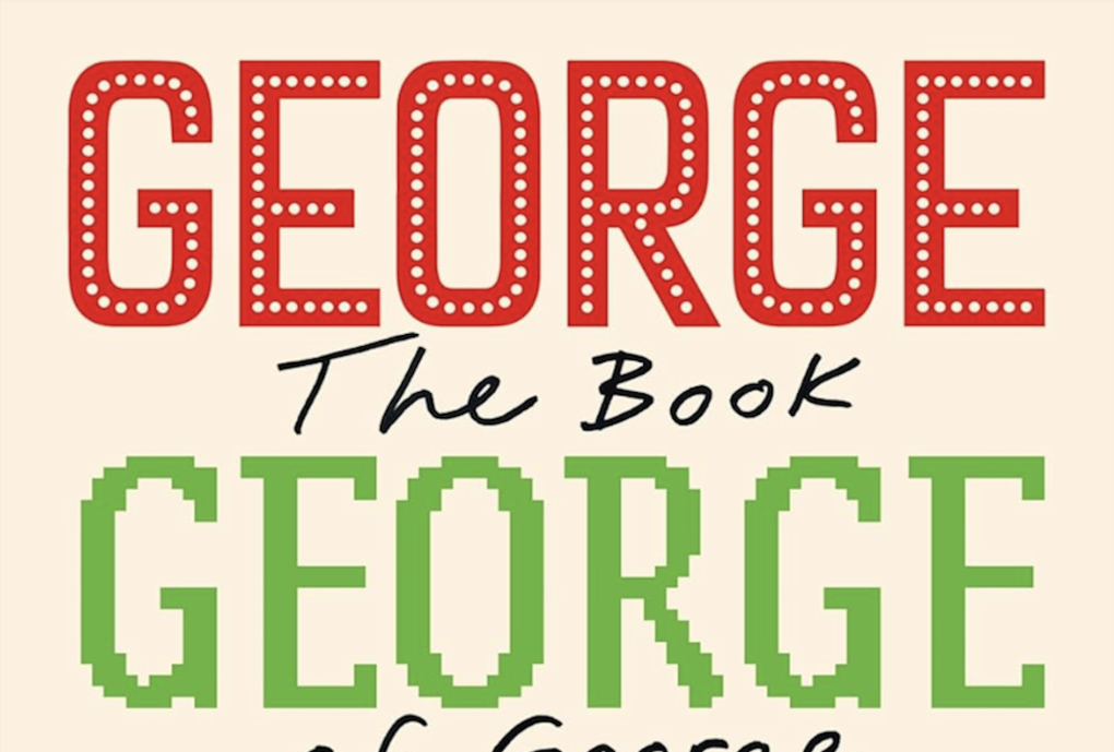 A book cover with the word George written on it repeatedly.