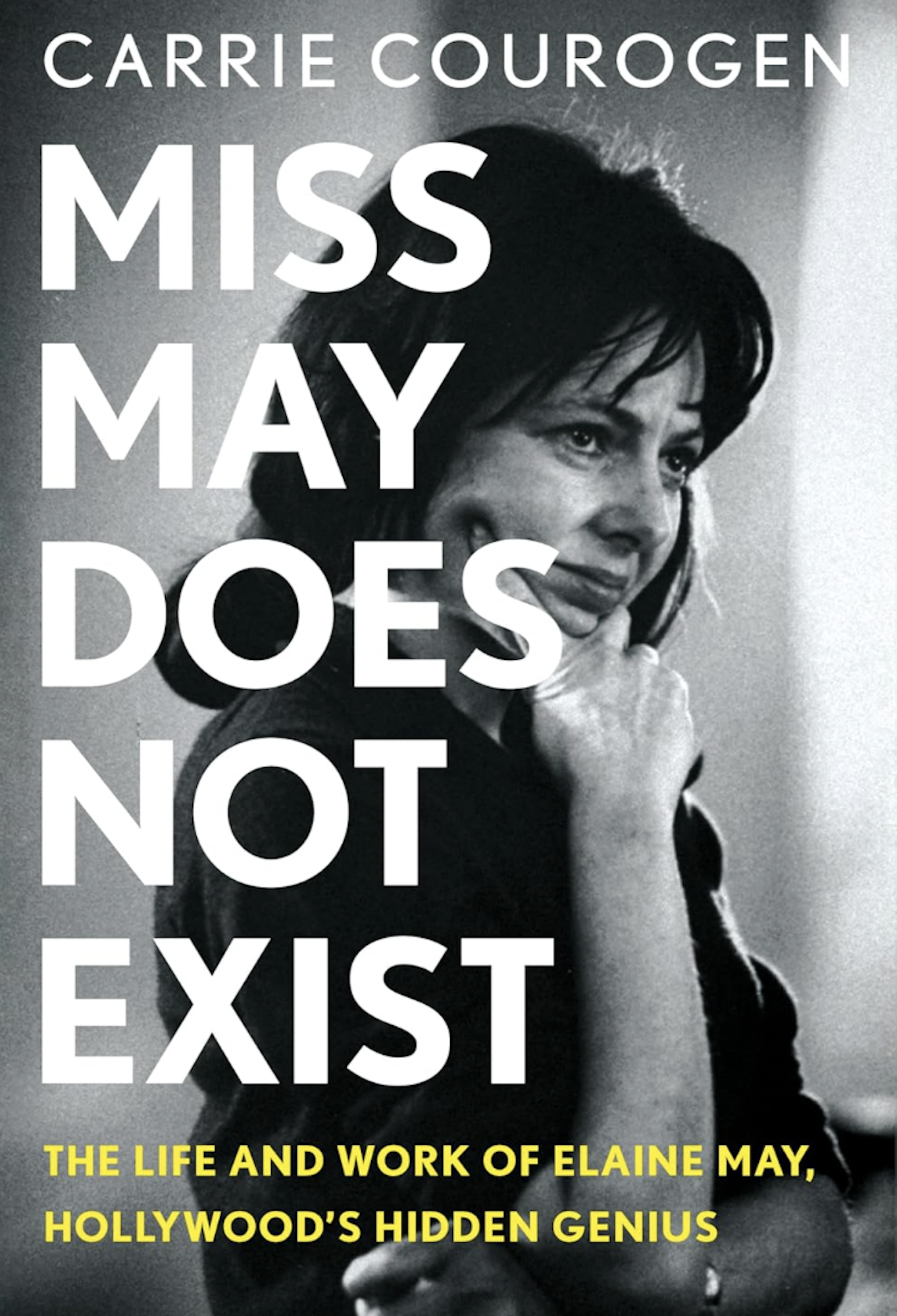 A book cover featuring a black and white photo of a white woman with dark hair, deep in thought.