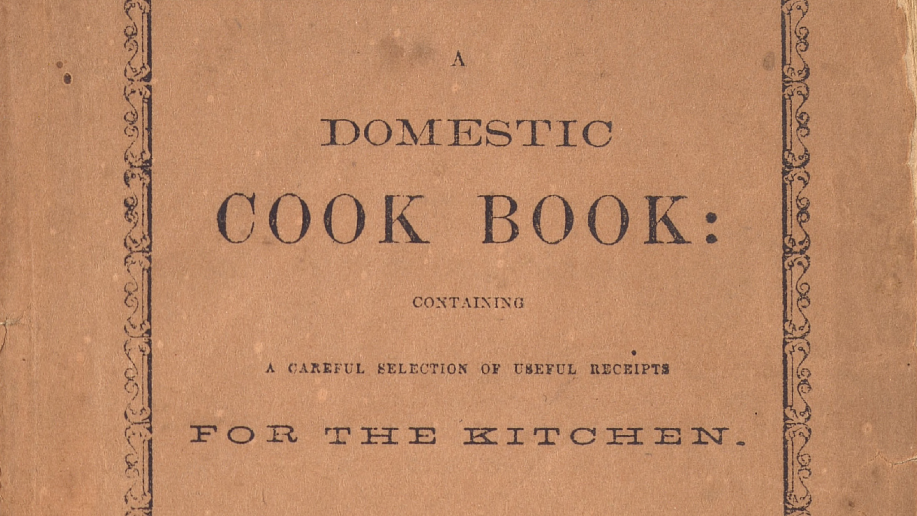 book title on weathered browned paper