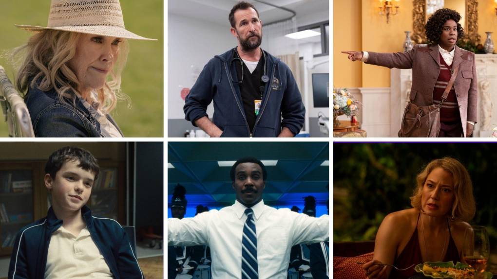 Six promotional images from TV shows.