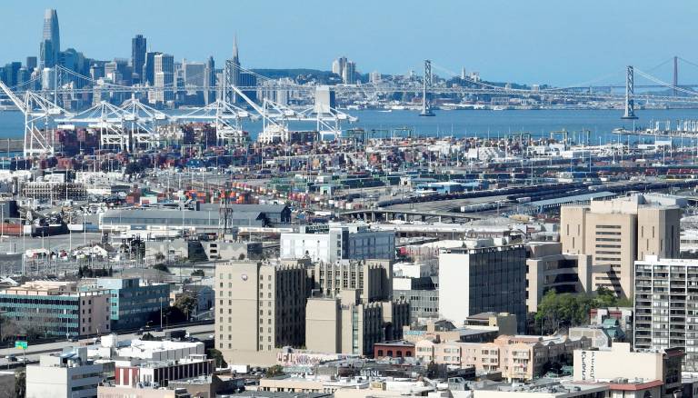 The San Francisco skyline as seen from Oakland