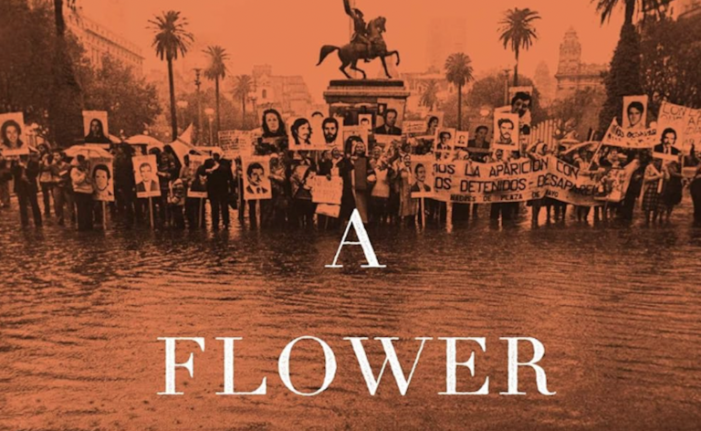 A book cover featuring a photo of scores of protesters standing in a town square, ankle deep in water and holding up signs and photos of individuals.