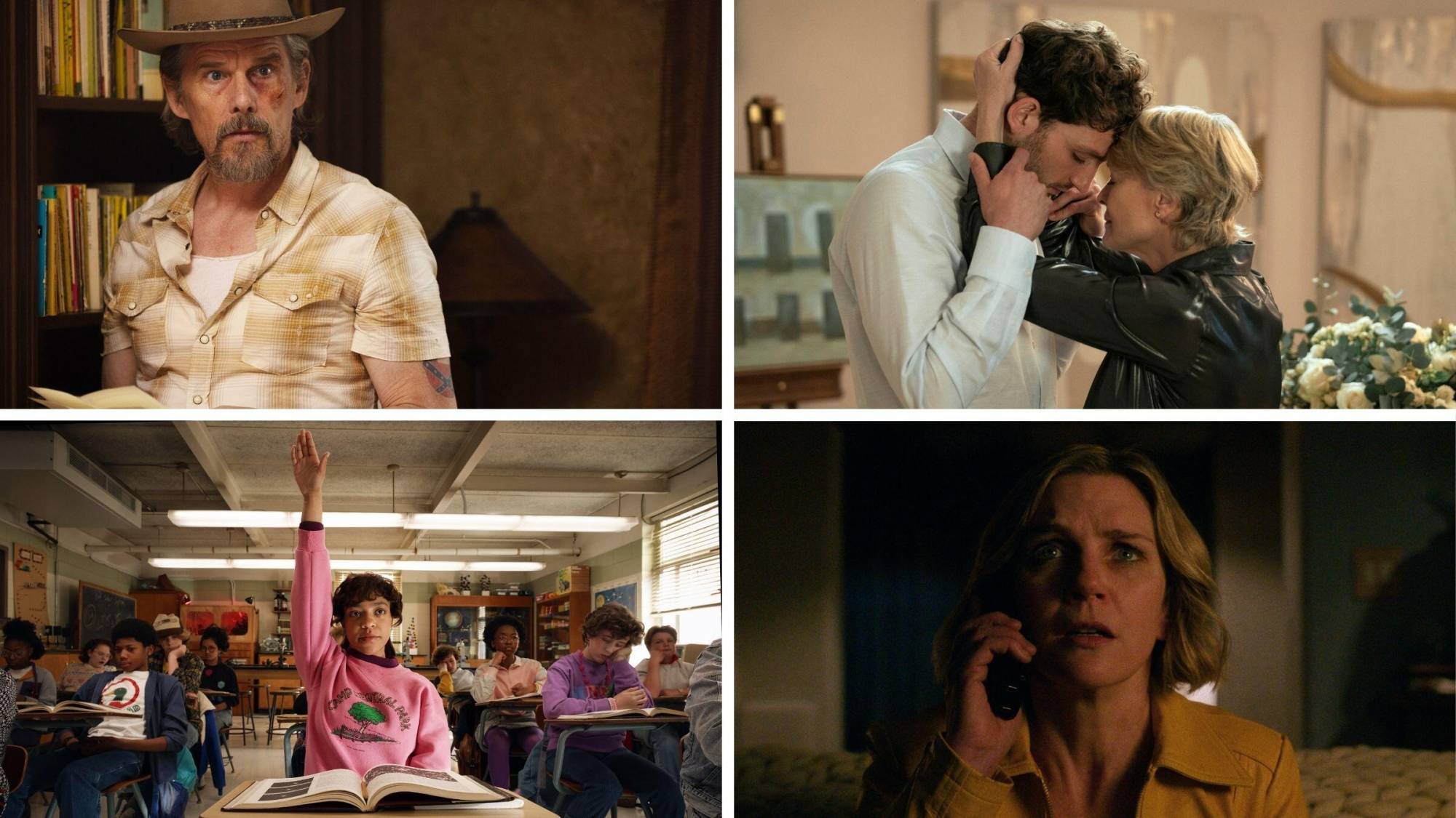 Still images from TV shows ‘The Lowdown,’ ‘The Girlfriend,’ ‘Pluribus,’ ‘Stranger Things.’