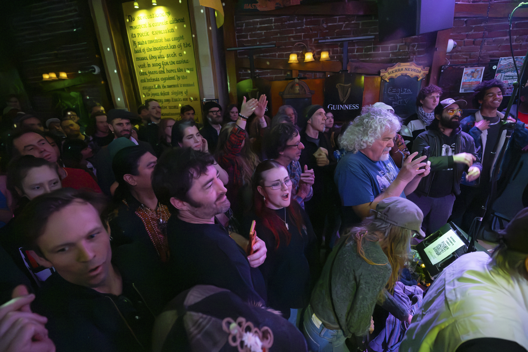 The crowd during a jam session in honor of Anthony &lsquo;Anthony Ant&rsquo; Anderson at The Starry Plough Pub in Berkeley, California on Thursday, Feb. 12, 2026. 