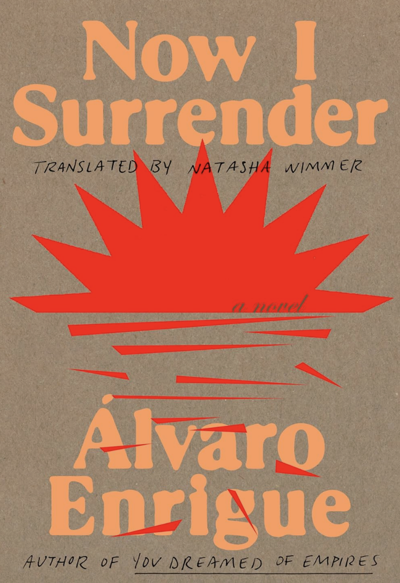 A beige-brown book cover featuring a simplistic illustration of a sunrise. 