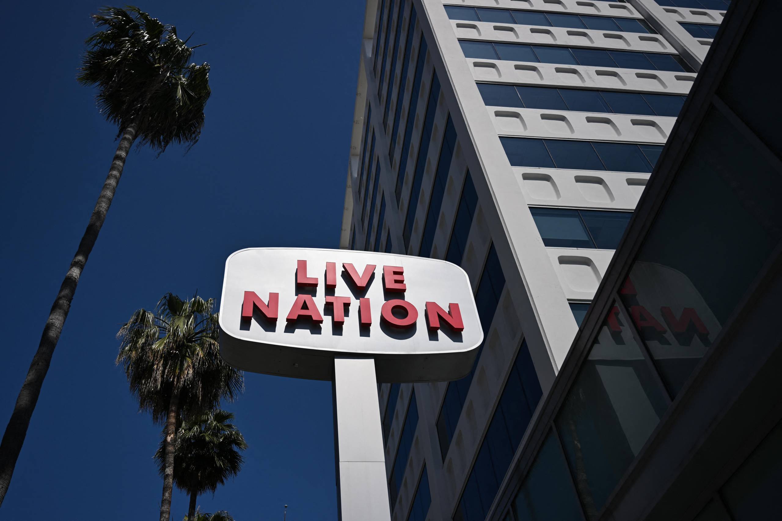 Live Nation signage is displayed outside of offices in Hollywood, California on May 30, 2024.