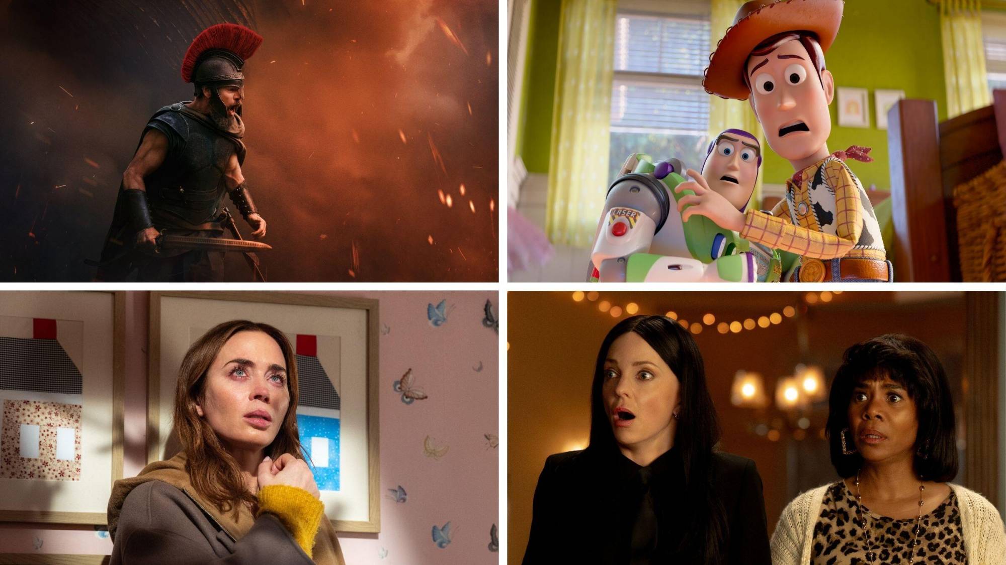 Four movie stills placed in a square.