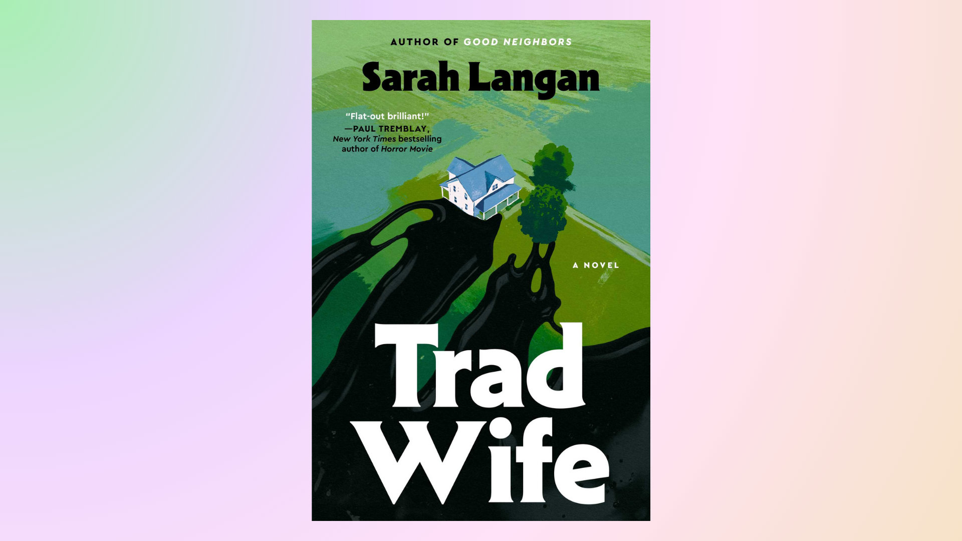 book cover on gradient background