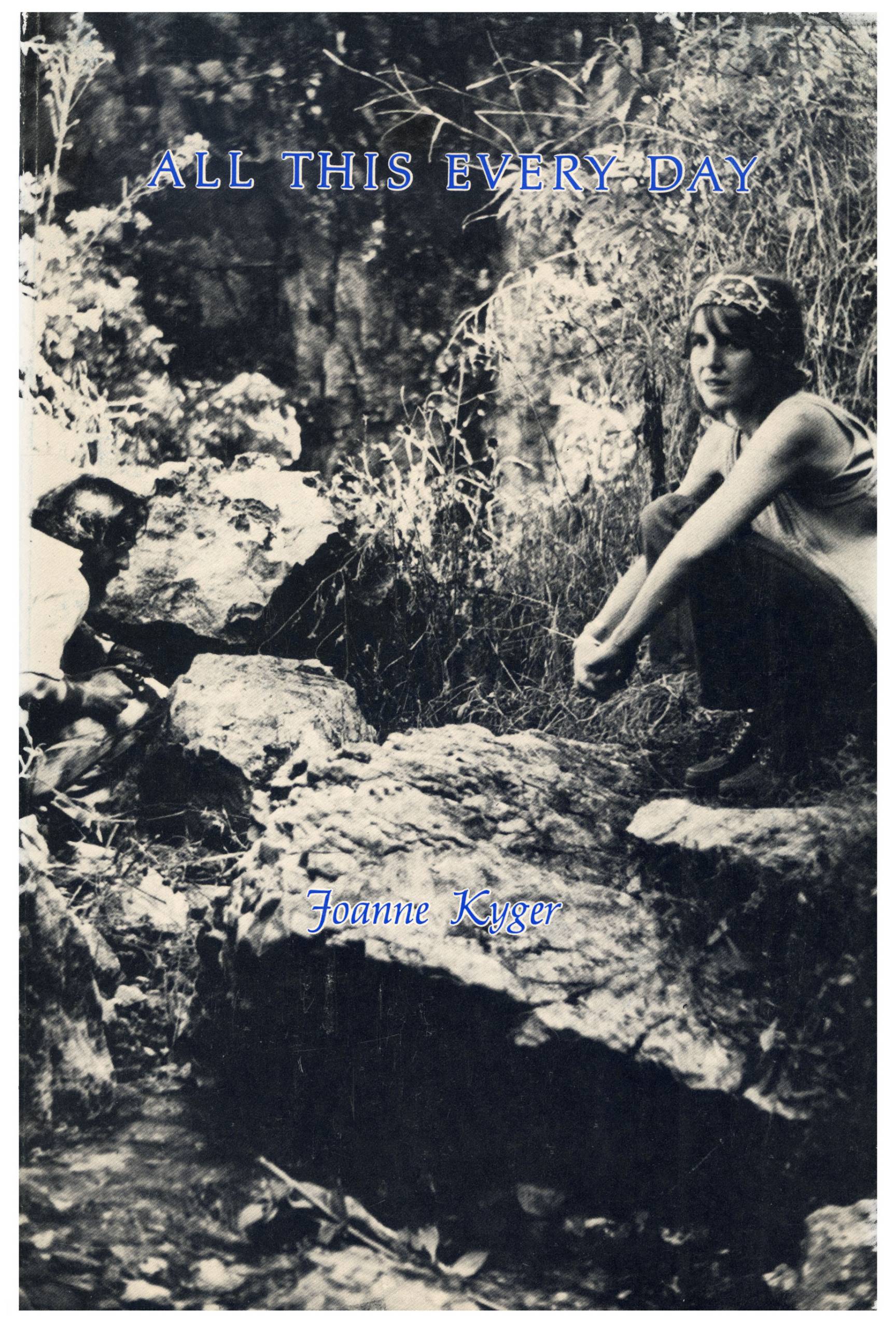 book cover with image of woman crouching by stream