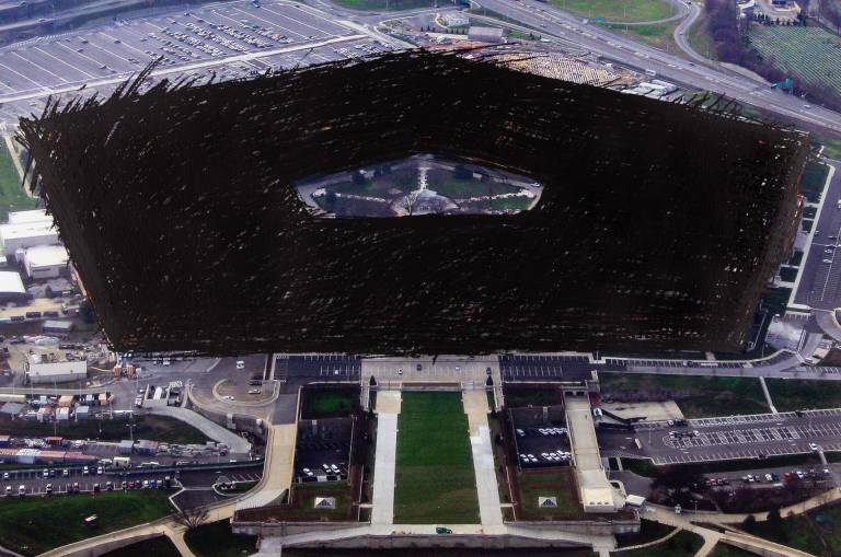 photo of pentagon with building masked out in black