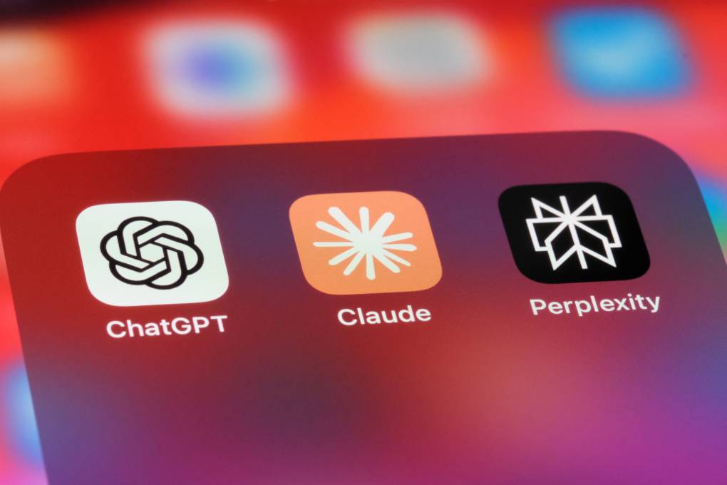 Smartphone screen of generative AI apps