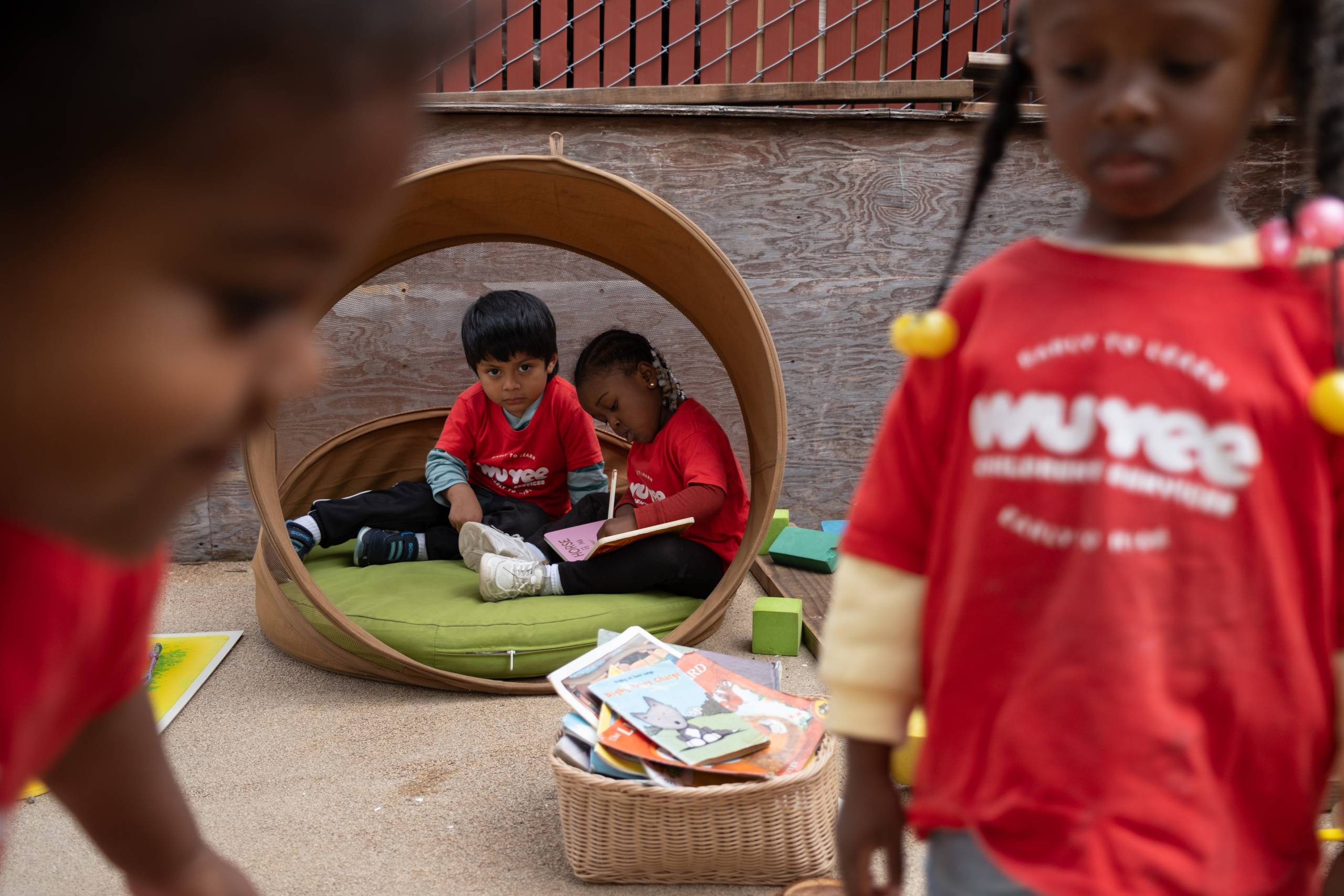 Kids reading in a nook