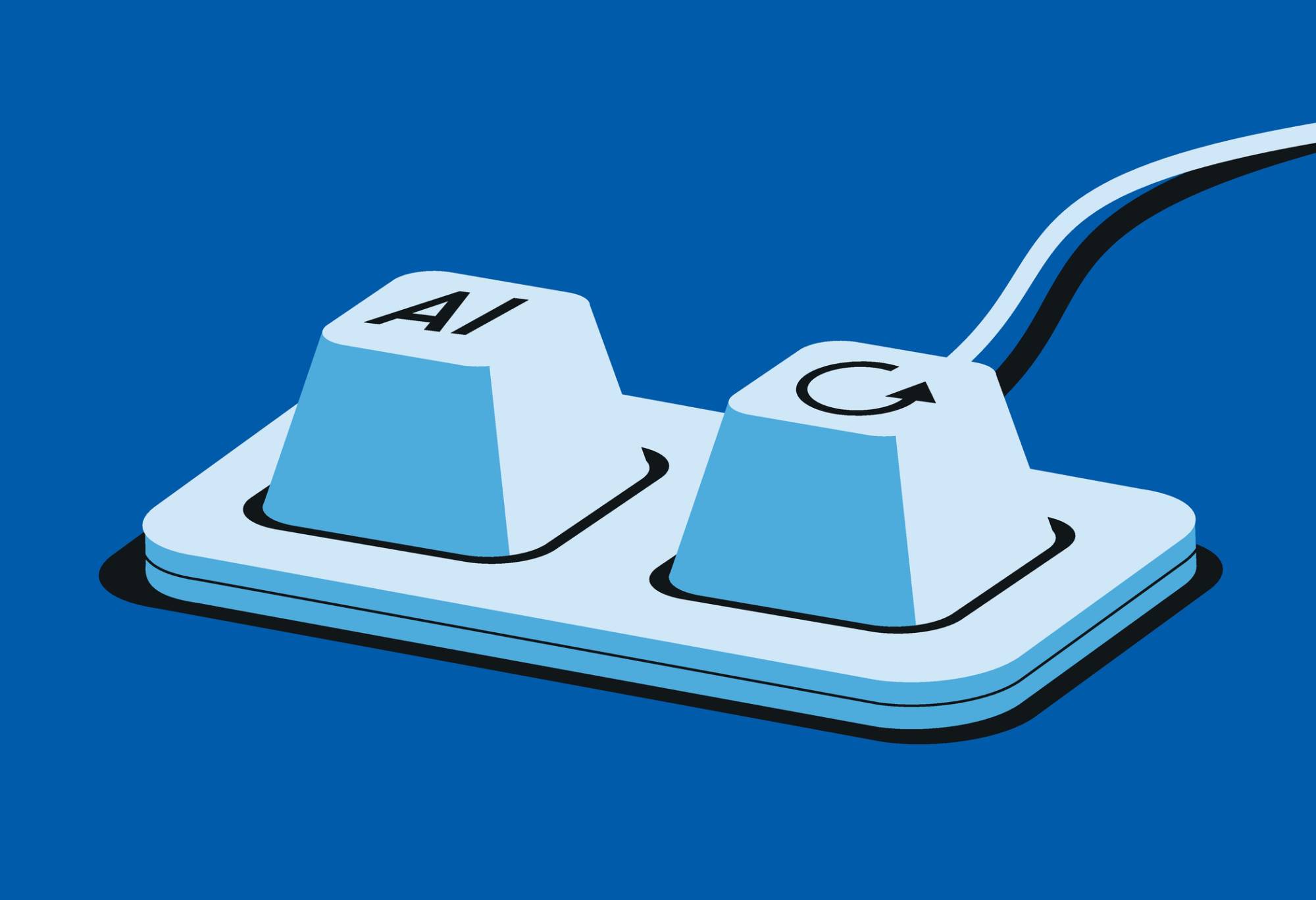 Keyboard with two keys AI and repeat.