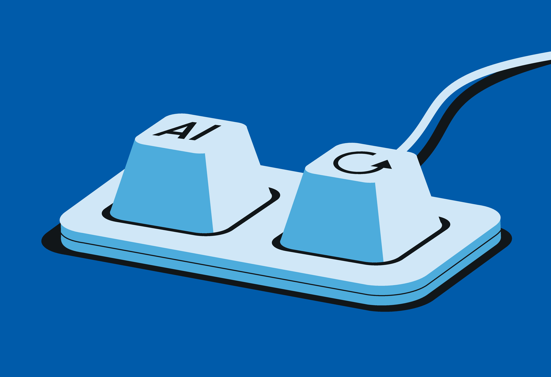 Keyboard with two keys AI and repeat.