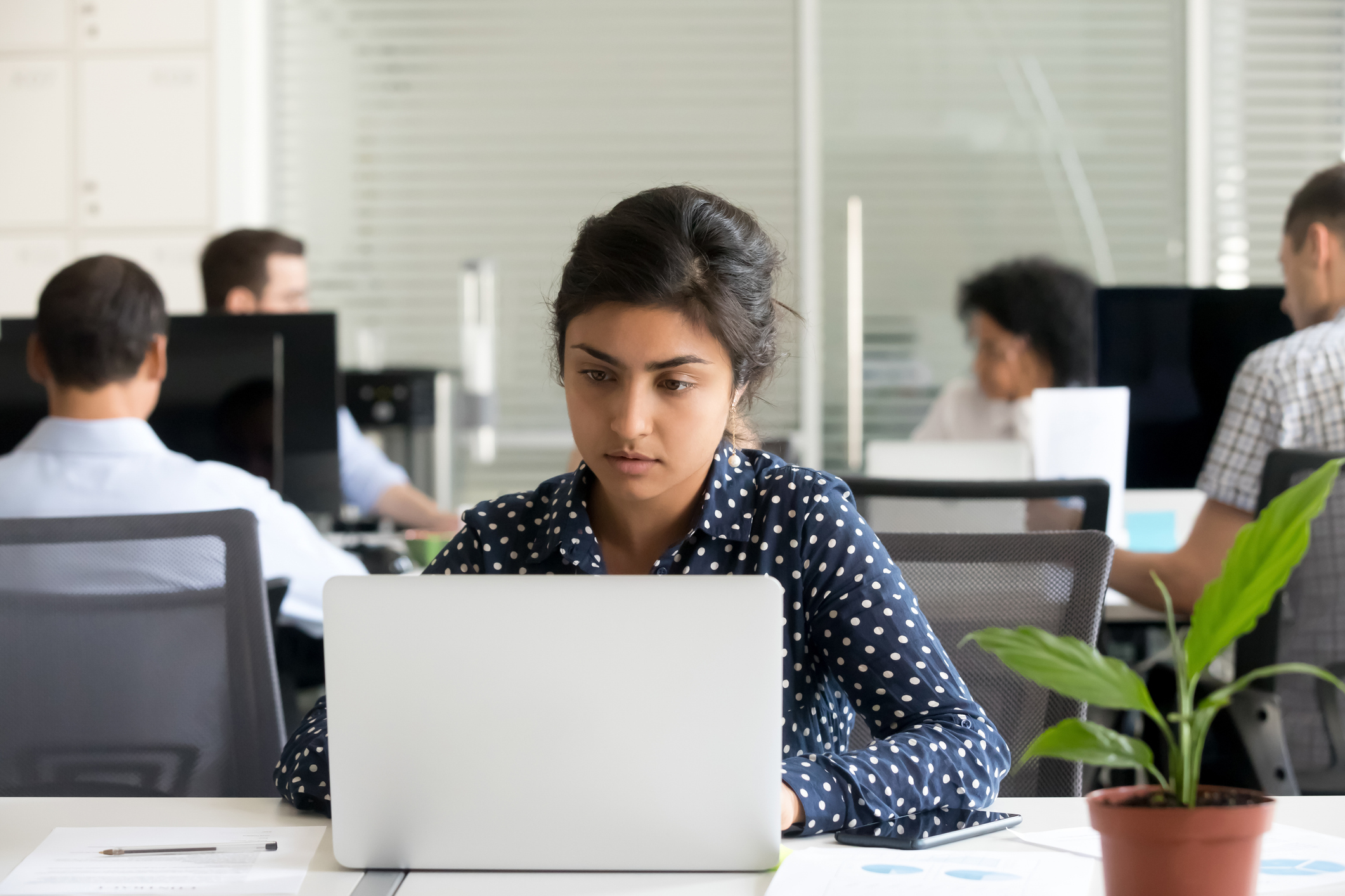 Woman at computer in an office