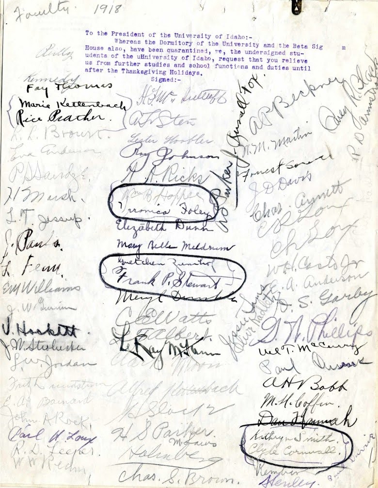 Signatures on a sheet of paper